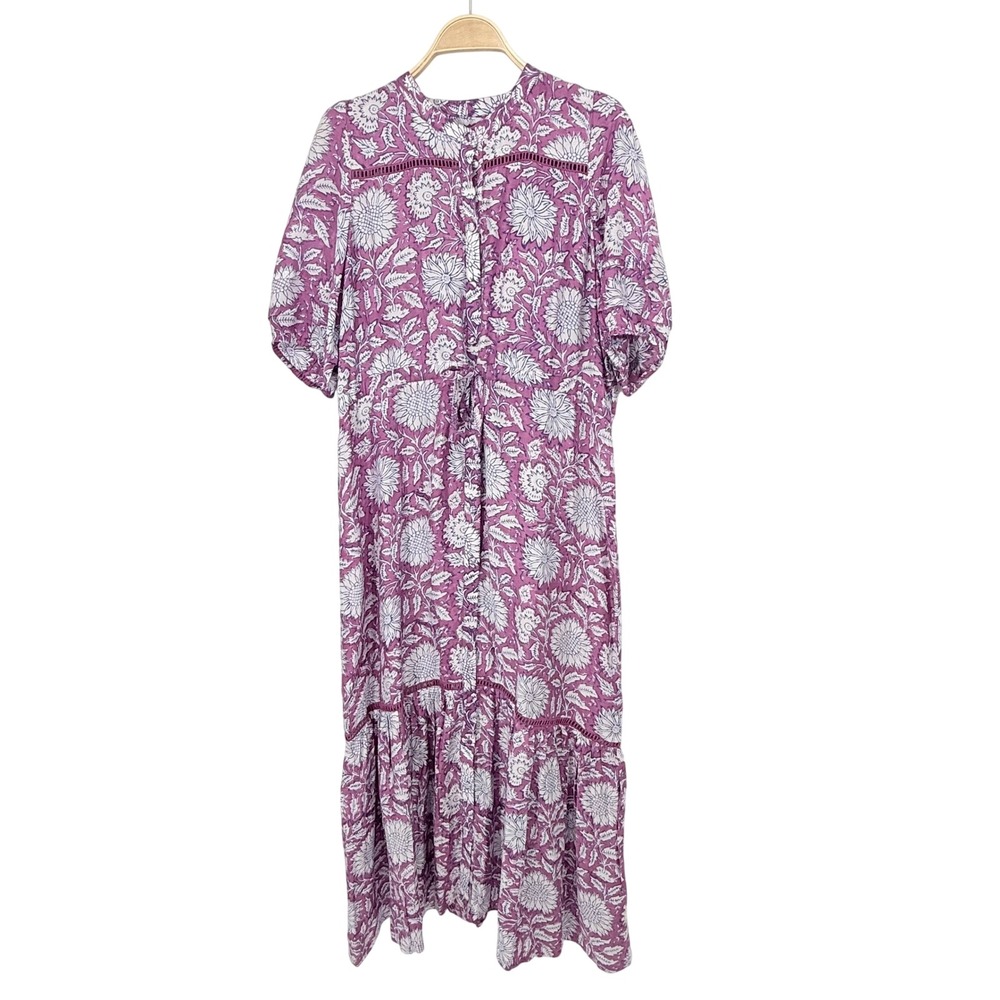Emerson Fry Lucy 4 Dress Womens XL Purple Orchid Floral Block Print NWT EFC469LS